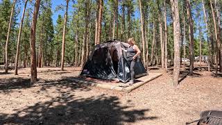 Setting Up The Coleman 6Person Cabin Instant Camping Tent  Rocky Mountain National Park [upl. by Araas]