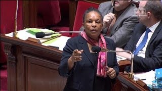 Quand Taubira réprimande une collaboratrice en plein hémicycle  0506 [upl. by Ahsier774]