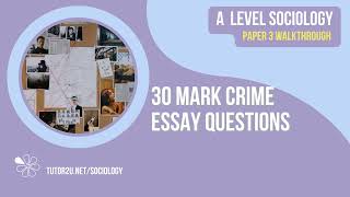 Crime amp Deviance 30 Mark Question Walkthroughs  AQA A Level Sociology [upl. by Lemraj]