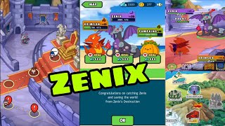 Dynamons World Catch ZENIX at Klaudes Castle  Final Battle of Dynamons World  New island coming [upl. by Anaidni]