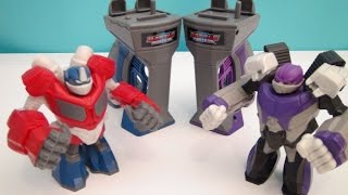 TRANSFORMERS OPTIMUS PRIME AND MEGATRON BATTLE MASTERS PLAYSET VIDEO TOY REVIEW [upl. by Ahserak736]