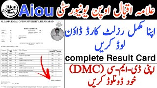 aiou complete result cardaiou result cardaiouallama iqbal open university [upl. by Ganny]