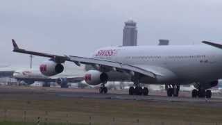 SWISS Narita Airport RWY34L Take off JAL機にいってらっしゃ～い [upl. by Ayekram585]