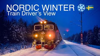 NORDIC WINTER ❄️🇸🇪  Train Drivers View Östersund to Sundsvall [upl. by Yorker]