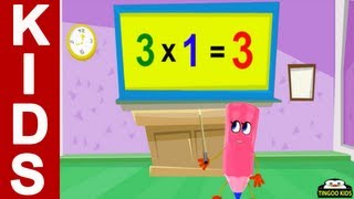 Home School Math  3 Times Table Song  Kids Songs With Lyrics Math Tutorial In English [upl. by Amara]