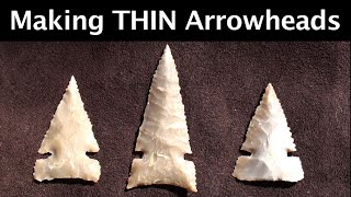 How to Make Thin Arrowheads Flintknapping HD [upl. by Andel]