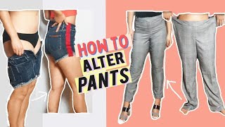 HOW TO ALTER PANTS TO FIT YOU PERFECTLY BASIC DIY ALTERATIONS [upl. by Antony]