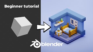 Blender 3D  Create a 3D Isometric BEDROOM in 15 minutes  Beginner Tutorial [upl. by Shea455]