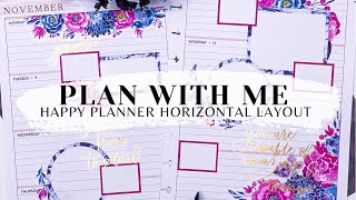 PLAN WITH ME 📒  HAPPY PLANNER HORIZONTAL LAYOUT  INDIGO amp LIVE LOVE POSH FLORALS  NOV 8  14 [upl. by Mungovan600]