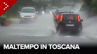 Forte maltempo sulla Toscana allagamenti a Forte dei Marmi Marina di Pisa e Campi Bisenzio [upl. by Aziar]