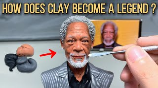 Clay Sculpture  Crafting Morgan Freemans Iconic Likeness from Scratch 【Clay Artisan JAY】 [upl. by Almat]