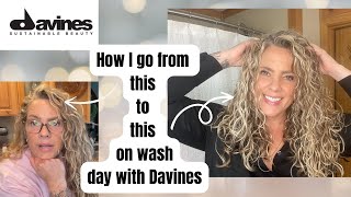 New Wash Day FAV  Curly Wavy Hair Routine using Davines [upl. by Lenka]