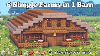 6 Automatic Farms in a Barn Minecraft 121 🚜 StepbyStep Tutorial [upl. by Milewski547]