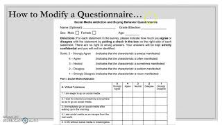 How to modify questionnaire  Quantitative Research for SHS [upl. by Nnahtur]