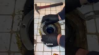 Replacing acorroded and broken toilet flange [upl. by Brigida60]