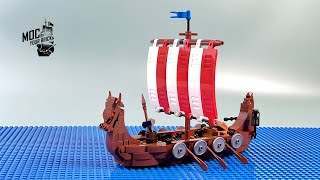 The Viking Longship MOC Speed Build Letbricks [upl. by Doykos]