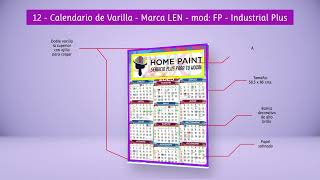 12  Calendario de Pared  Varilla  Marca LEN  Mod F  Industrial Plus  Grande [upl. by Emogene698]