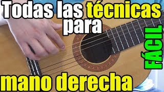 Clases de guitarra para principiantes 5 Como tocar con la mano derecha Fácil y básico [upl. by Ahcsat]