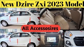 Maruti Dzire Zxi 2023 model Full Accessorieswith Price  Dzire Modified  Dzire BestAccessories in [upl. by Sitruk994]