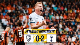 AFC BOURNEMOUTH 02 TOTTENHAM HOTSPUR  PREMIER LEAGUE EXTENDED HIGHLIGHTS [upl. by Kelda]