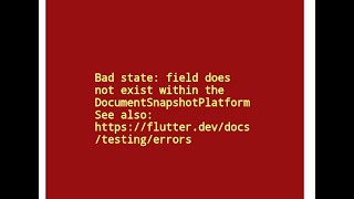 field does not exist within the document snapshot  flutter and firebase [upl. by Irovi570]