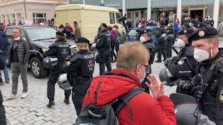 Demonstranten gegen CoronaMaßnahmen am 1742021 in Kempten trotz DemoVerbots [upl. by Tocs]