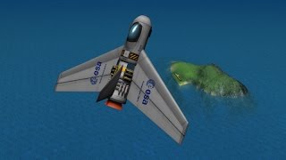 KSP  SRB Powered Rocket Glider flight to KSC island [upl. by Barn]