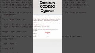 Cognizant Previous Year Coding Questions Cognizant GenC coding [upl. by Ademla587]