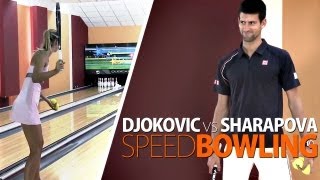 TennisVideo Djokovic vs Sharapova Bowling Battle Đokara вс Mašu [upl. by Nandor487]