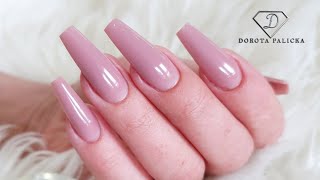 Sculpted gel nails will dark nude Nail Perfect Fiber Gel Full nails on forms step by step [upl. by Annahsohs]