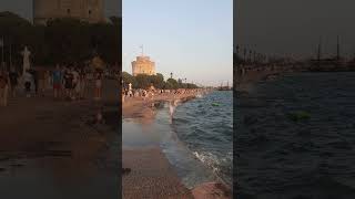 SUMMER IN GREECEAfternoon rough seas on the beach of Thessaloniki asmr thessaloniki GREECE [upl. by Dacey613]