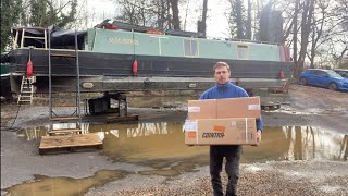 321 DIY install of new COINTRA water heater on the Narrowboat [upl. by Feinberg773]