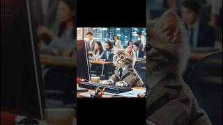 The Cat Determined Day at the Office meowmemes shorts youtubeshort cartoon funny [upl. by Sherm]