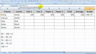 MS Excel the quotIFquot Function amp Letter Grades [upl. by Tesler947]