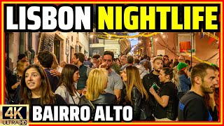 Nightlife in LISBON Portugal  BAIRRO ALTO District [upl. by Nylinnej]