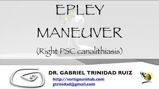 EPLEY MANEUVER RIGHT PSC [upl. by Atihcnoc479]