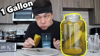 1 GALLON JAR of PICKLES CHALLENGE [upl. by Kampmann705]