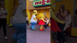 Homer and Lisa Simpson infront of the kwik e mart at Universal Studios universalstudios [upl. by Llenol]