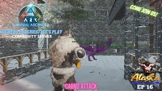 Ark Survival Ascended EP 16 Carno Attack [upl. by Ahsik]