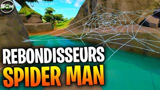 REBONDIR 5 FOIS SUR LES REBONDISSEURS DE SPIDER MAN SANS TOUCHER LE SOL FORTNITE EMPLACEMENT [upl. by Bibah962]