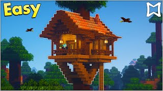 ► How To Build A Survival Spruce Tree House  Minecraft Tutorial EASY [upl. by Teryl158]