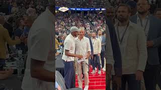 Obama Courtside with Andre Igoudala 🤯 [upl. by Riannon18]