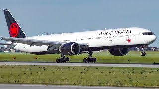 Air Canada New Livery 777300ER Landing and Takeoff at Calgary Airport [upl. by Thury]