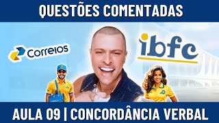 PORTUGUÊS  CONCORDÂNCIA VERBAL  BANCA IBFC  Concurso Correios [upl. by Airelav213]