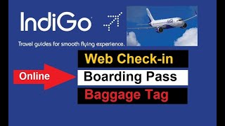 How to do web check in and baggage tag generate online indigo  web check in indigo [upl. by Rebmac]