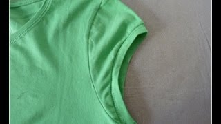 How to make tshirt sleeves into cap sleeves [upl. by Zolnay]