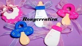 Hermosos distintivos para Baby Shower  Baby shower souvenir DIY  Ronycreativa [upl. by Nalyac]