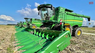 2800 Acre Corn Field Harvested by JOHN DEERE S790 Combines [upl. by Akinaj796]