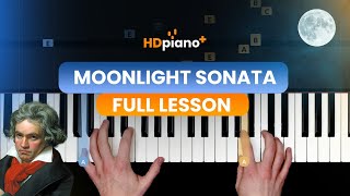 Moonlight Sonata 1st Movement  Complete Piano Lesson 2023 [upl. by Anaujal447]