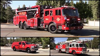 Brand NEW Big Bear Fire Authority Tower Ladder 281 Old MT 281 BC 2805 amp MA 282A Responding [upl. by Yenruogis]